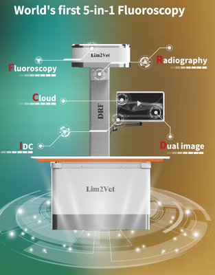 32KW Peralatan Medis Vet Mesin Fluoroskopi Real Time DR